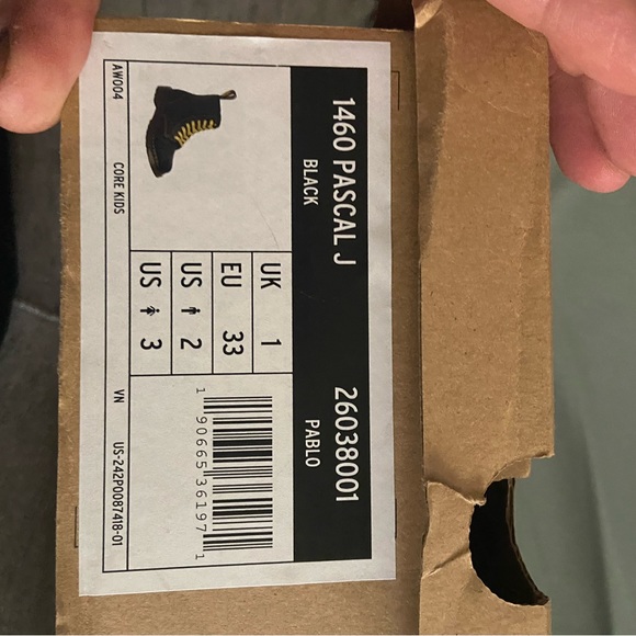 DR.MARTENS 1460 pascal j BOOTS BLACK SIDE ZIPPER sz 2 - Picture 5 of 6